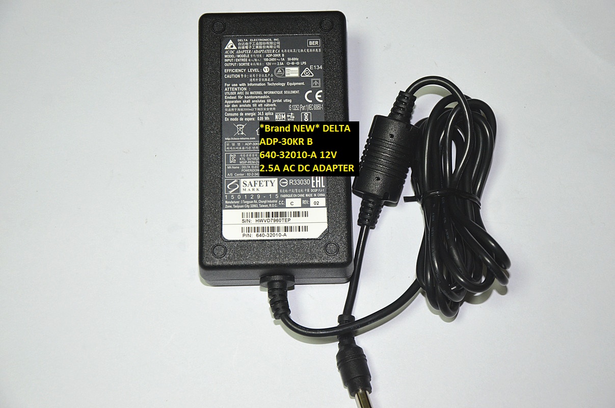 *Brand NEW* DELTA 640-32010-A ADP-30KR B 12V 2.5A AC DC ADAPTER POWER SUPPLY